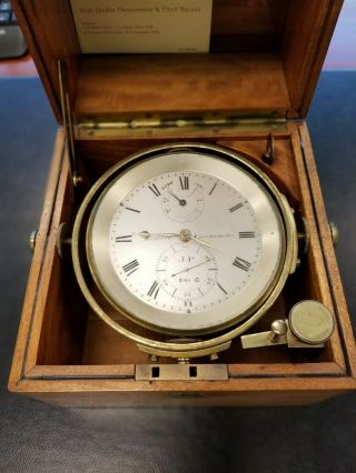 Thomas Mercer Chronometer St Albans England With Certificate Nr Nautical Clock