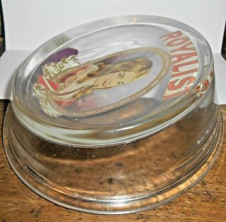 ANTIQUE ADVERTISING CIGAR / TOBACCO ROYALIST BRAND GLASS CHANGE DISH OR TRAY NR. 2