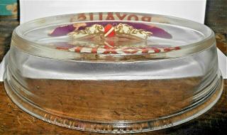 ANTIQUE ADVERTISING CIGAR / TOBACCO ROYALIST BRAND GLASS CHANGE DISH OR TRAY NR. 3