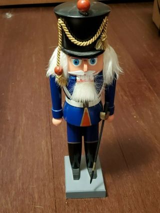 Vintage Royal Soldier Nutcracker With Sword Made In Germany Real Fur Obo