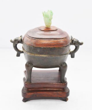 Antique 18/19th Century Chinese Bronze Censer Tripod Incense Burner Qing Dynasty