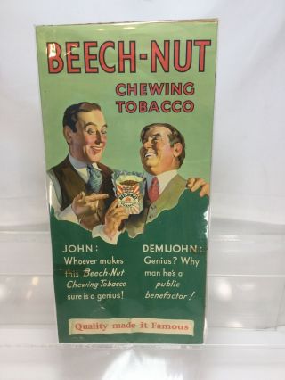 1930s Beechnut Tobacco Paper Litho Poster Sign Beech - Nut Vintage