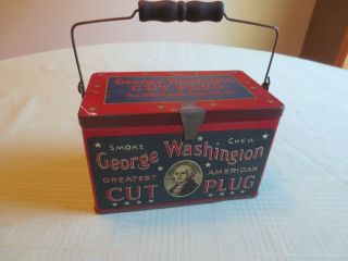 Antique George Washington Cut Plug Tobacco Tin,  R.  J.  Reynolds