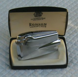 Vintage Ronson Varaflame Premier Butane Lighter Great