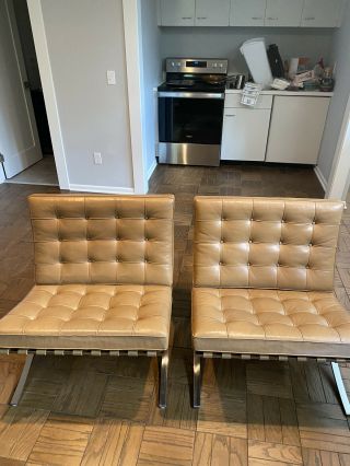 Knoll Barcelona Chairs Set Of Two