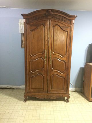 18th/19th Century Antique Armoire & Matching King Headboard,  French Provincial