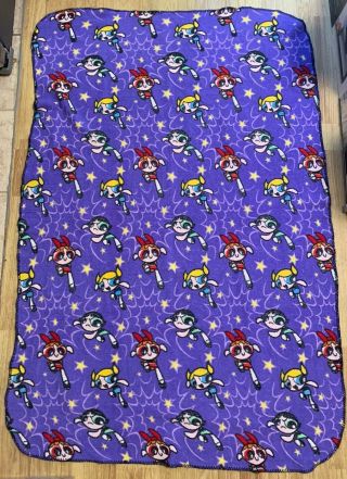 Vintage Cartoon Network Powerpuff Girls Purple Throw Blanket 2