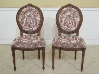 L47546EC: Set Of 6 French Louis XV Style Tapestry Upholstered Dining Chairs 3