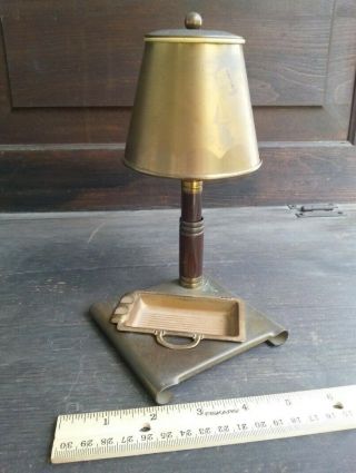 Antique Brass Art Deco Lamp Style Cigarette Holder/ashtray C.  1940 
