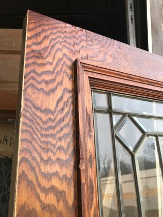 Bova 6 Antique Oak Beveled glass entry door 36 x 80.  5 x 1.  75 3