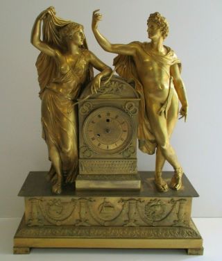 Huge Antique Bronze Metal Sculpture Classical 19th Century Estate Heirloom Clock