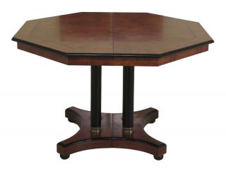 L47613ec: Century Octogonal French Empire Style Dining Room Table