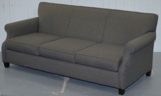 Lovely Rrp £3500 Bernhardt Sharktooth Linen Grey Upholstery Contemporary Sofa