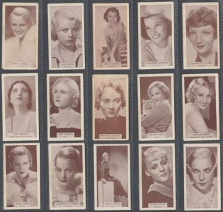 Cigarette Card Part Set W.  D.  & H.  O.  Wills,  Famous Film Stars 1934 (id:984/cf120)