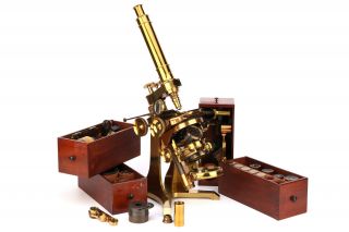 An Exceptionally Fine & Well Equipped Andrew Ross No.  1 Compound Brass Microscope