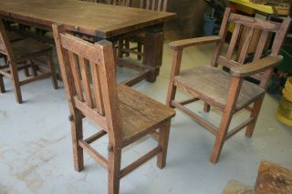Antique dining table and chairs 2