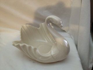 Vintage Collectible Lenox White Bone China Swan Shaped Bowl Medium 9 Inch