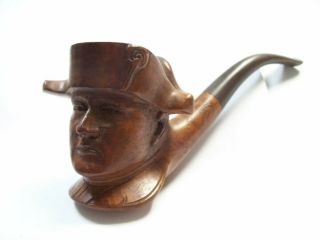 Napoleon Wood Carved Algerian Briar Smoking Pipe.  Made In France.