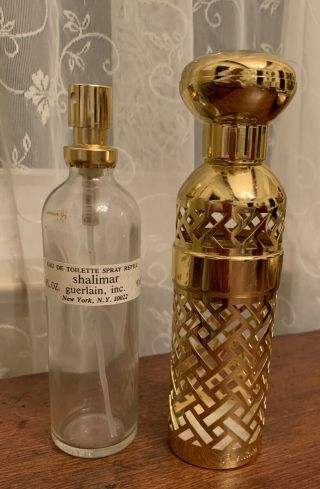 Vintage Guerlain Shalimar Eau De Toilette 93 Ml Bottle Gold Case Empty