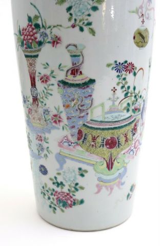 Large Antique Chinese Famille Rose Porcelain Vase Decorated Precious Objects 2