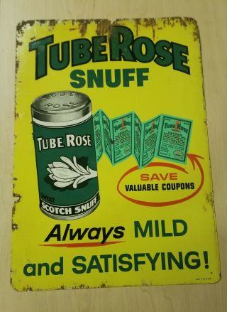 Vintage Tube Rose Snuff Sign.  N0 Reserve