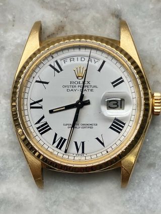 Rolex Mens 18k Gold Day - Date President 1803 W/ Rare Buckley Dial