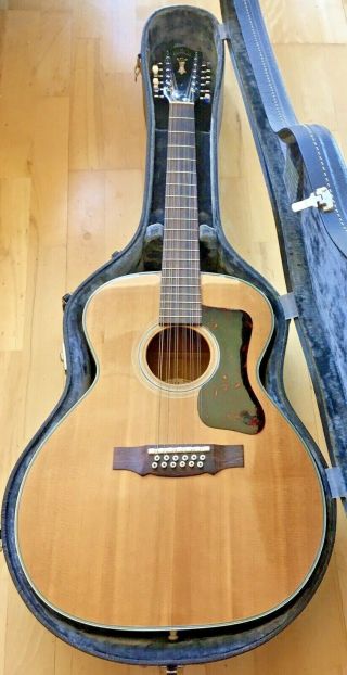 Vintage 1966 Guild F - 212 Guitar Natural 12 String & Hardshell Case