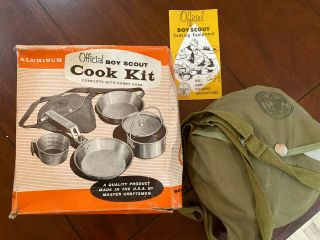 Ex Vintage Boy Scout Bsa Official Mess Kit Pan Cook Set 1200 Camping