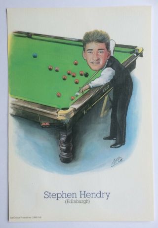 Stephen Hendry Snooker 1984 Pub Canvas Print By N.  P.  Cox Vgc Rare Vtg Retro