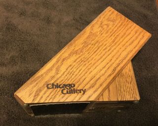 ✨reduced✨ Vtg 5 Slot,  Slot For Sharpener Chicago Cutlery Wood Storage Knife Block