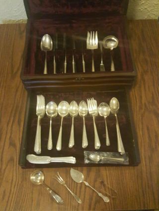 77 Pc.  International Sterling Silver " Courtship " Silverware - 72.  54 Ounces