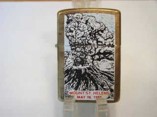 Vintage Zippo Lighter,  1981 Mt.  Saint Helens With Aug 2019 Unfired Insert