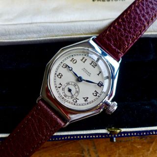 A Stunning Rare Vintage Gents 1930s Rolex Oyster " Octagonal " Wristwatch Vgc