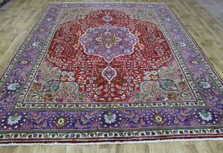 Impressive Persian Tabriz Handmade Floral Carpet,  With Color 335 X 250 Cm