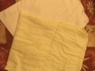Vintage Soft Baby Cot Blankets Lemon And White