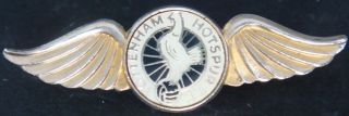 Tottenham Hotspur Fc Vintage Insert Style Badge Brooch Pin In Gilt 53mm X 17mm