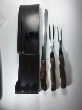 Vtg Set Cutco Carving Set Knife Forks Wall Holder 24 26 27 Cutlery Not Serrated