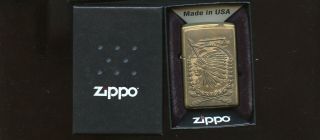 Zippo Lighter Indian Chief Brass Z65