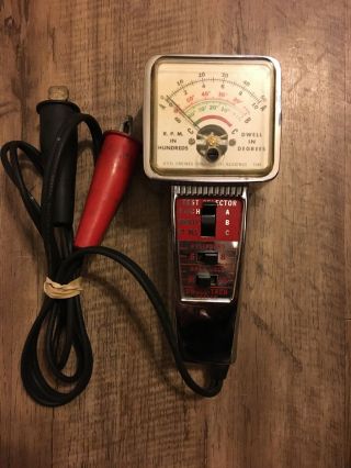 Kal Equip Co Dwell Tach Tester Vintage Automotive Tool Model T 111