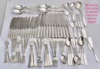 4.  5kg 82 Piece Scandinavian 830 Silver Cutlery Set: 12 People,  Serving