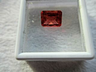 Red Andesine Labradorite 1.  85ct - 8x6mm Emerald Cut Gemstone Vintage Estate