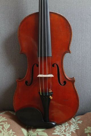 Old 4/4 Violin Branded And Labeled " Heinrich Th.  Heberlein Jr.  1911”