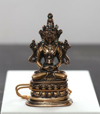 Antique Chinese Tibetan gilt bronze Buddha,  16th,  17th century,  Ming Dynasty RARE 2