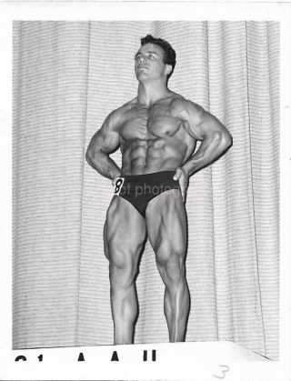 Muscle Man Vintage Found Bodybuilder Photograph Black And White Portrait 07 11 N