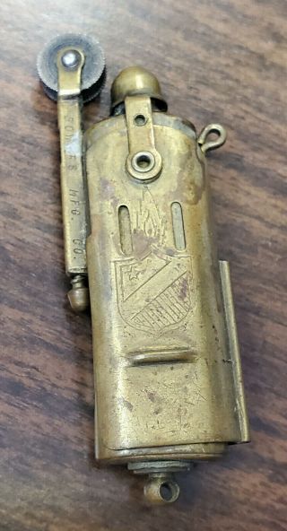Old Bowers Mfg Kalamazoo Mi Brass Military Trench Cigarette Lighter