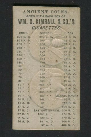 1888 Vintage W.  S.  Kimball Cigarette Card N180 Ancient Coins Drachm of Ephesus 2