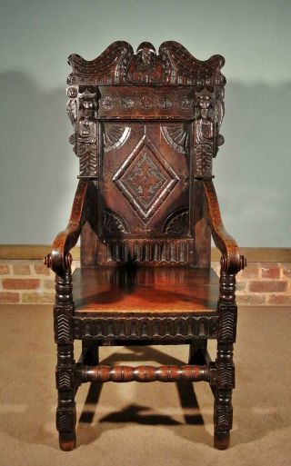 17th Century Oak Yorkshire Great or Wainscot Chair c.  1670 3