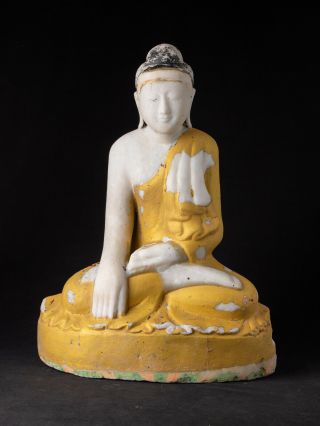 Antique Marble Buddha Statue From Burma,  19th Century