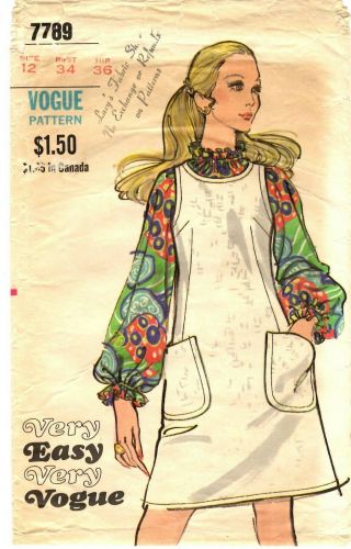 Vintage 1970s Vogue Sewing Pattern Women 