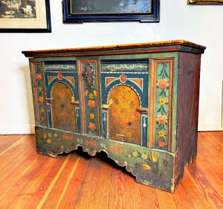 A Rare 19th Century Continental Handpainted Cupboard